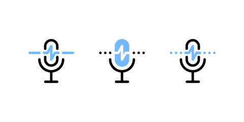 Podcast mic icons. Vector icons