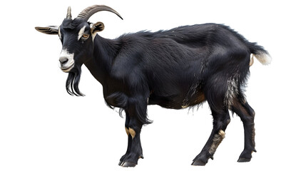 Obraz na płótnie Canvas black goat collection portrait standing animal bundle isolated on a white background as transparent png