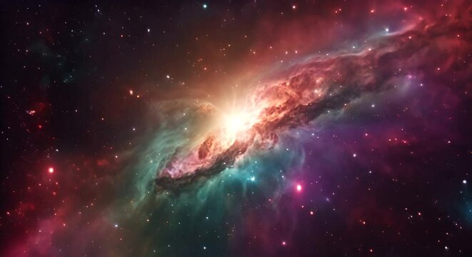 Flying In Orion Nebula is motion footage for scientific films and cinematic in space Background for scene and titles logos