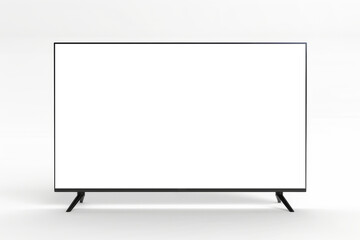 Naklejka premium Mockup of TV on white background with white screen