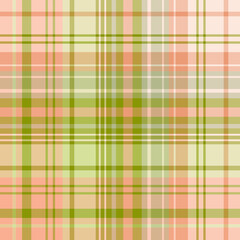 Seamless pattern in cute green and peach color for plaid, fabric, textile, clothes, tablecloth and other things. Vector image.