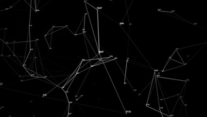 Abstract technology background from animated lines and dots. Geometrical backdrop