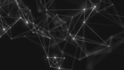 Abstract technology background from lines and dots. Plexus space geometrical backdrop