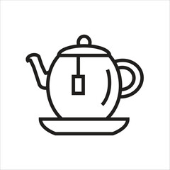 tea pot vector icon line template