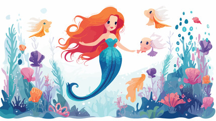 Enchanting underwater kingdom with mermaids and sea