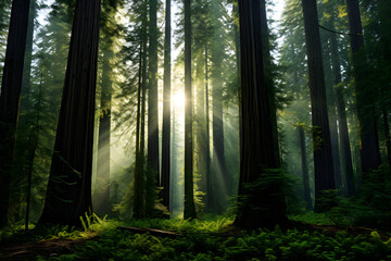 Ethereal Majesty: A Captivating Journey Through an Ef Redwood Forest