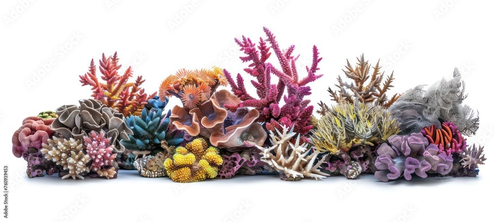 Wall mural coral reef on white isolated background - Wall murals