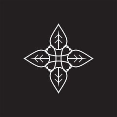 leaf motif logo design line , leaf logo design 