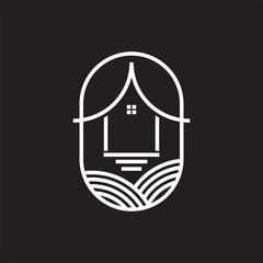 stilt house logo design line 