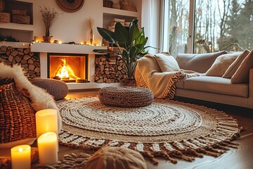 A modern cozy living room.