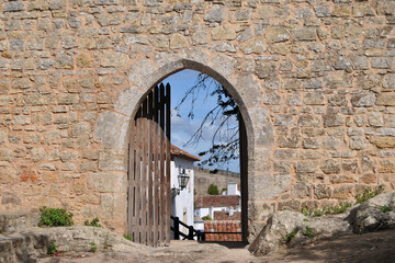 Medieval gateway to a village inside a fortress