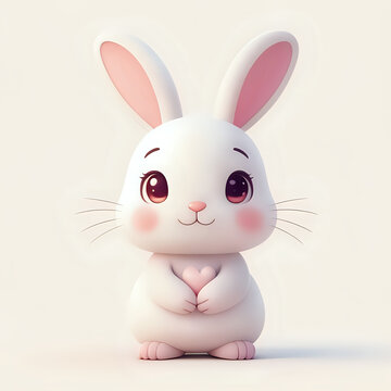 Cute cartoon bunny kawaii style - generated by ai