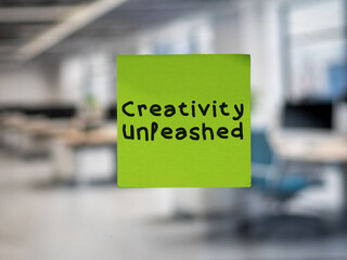Post note on glass with 