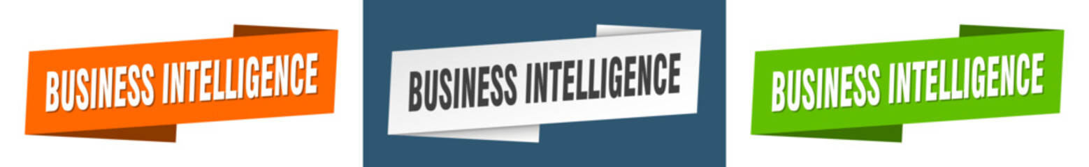 business intelligence banner. business intelligence ribbon label sign set