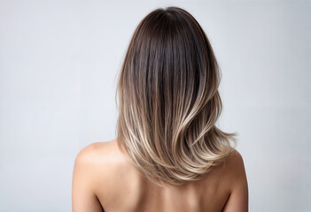 Fototapeta premium Chic Ombre Hair Coloring on Sleek Straight Brown to Blonde Hair