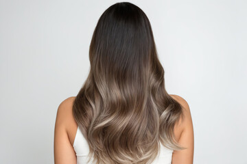 Fototapeta premium Woman's Luscious Balayage Curls with Dark to Light Blend