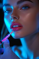 Neon Glow Beauty with Lip Filler Injection Procedure - Botox treatment