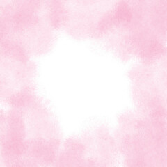 Abstract frame made of watercolor pink spots. Illustration on a white background. Template for design, greeting cards, invitations, congratulations, banners.