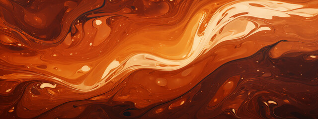 Abstract Swirls of Caramel and Chocolate - obrazy, fototapety, plakaty