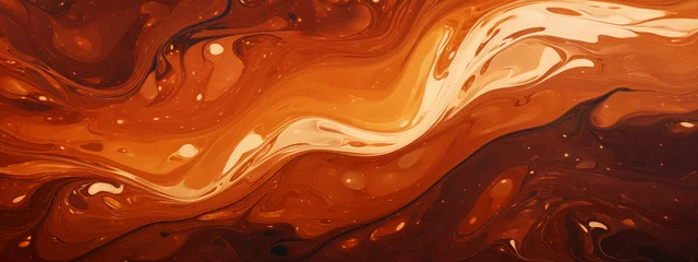 Foto op Plexiglas Abstract Swirls of Caramel and Chocolate © heroimage.io