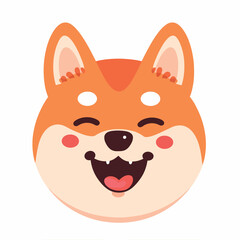 free vector cute shiba inu face with happy emotions