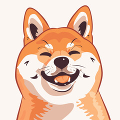 free vector cute shiba inu face with happy emotions