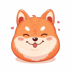 free vector cute shiba inu face with happy emotions