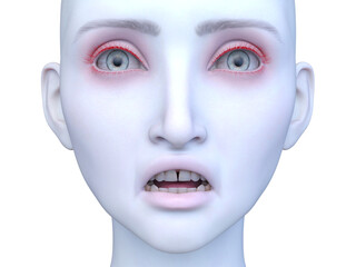 女性の顔アップ　3DCGレンダリング