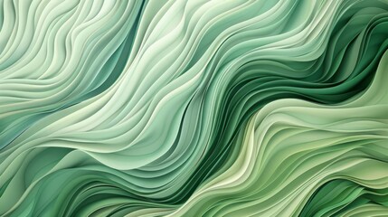 Organic abstract green lines forming natural wallpaper pattern. Fresh spring background illustration - obrazy, fototapety, plakaty