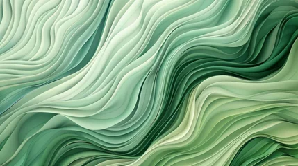 Fotobehang Organic abstract green lines forming natural wallpaper pattern. Fresh spring background illustration © Bijac