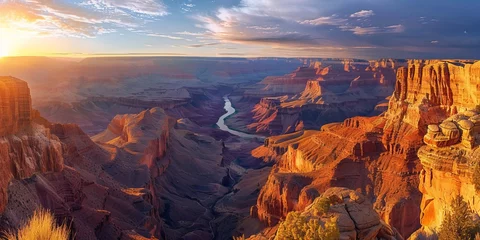 Papier Peint photo Arizona breathtaking view of Grand Canyon Colorado in USA at sunrise