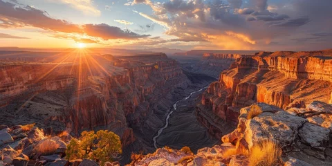 Papier Peint photo Lavable Aube breathtaking view of Grand Canyon Colorado in USA at sunrise
