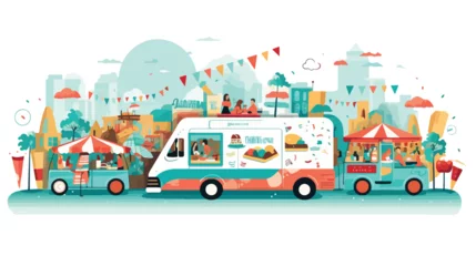 Poster Quirky food truck festival with diverse cuisines an © Quintessa