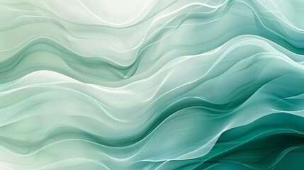 Elegant abstract background in shades of forest and mint green, transitioning smoothly to turquoise and light blue, with a subtle texture for design versatility