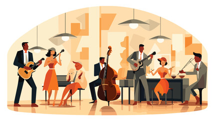 Retro-style jazz club with live music and dancing.