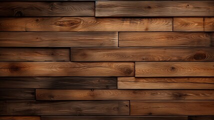 Fototapeta premium Horizontal Rich Brown Wooden Planks Background