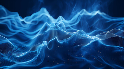 Fototapeta premium A mesmerizing abstract wireframe futuristic dark blue background, featuring dynamic shapes and vibrant colors, perfect for modern design projects and sci-fi concepts