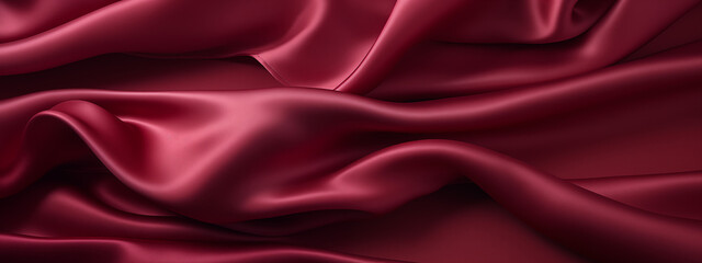 Fototapeta premium Flowing Burgundy Silk on a Dark Background