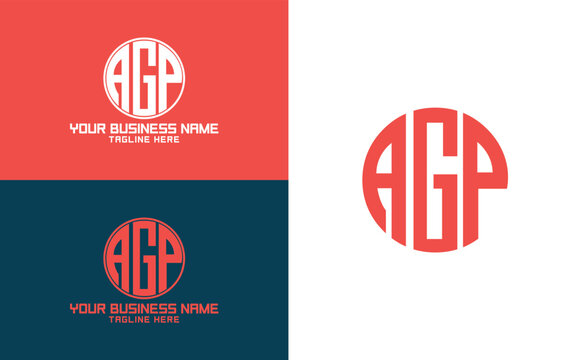 AGP circular logo Design, Letter AGP Logo Design in a badge