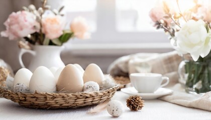 Fototapeta na wymiar Generated image of hygge easter eggs
