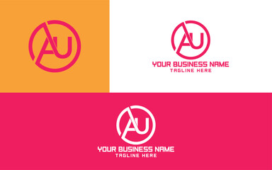 letter AU icon, AU logo design concept