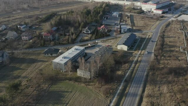 Beautiful Panorama Housing Estate Opoczno Aerial View Poland