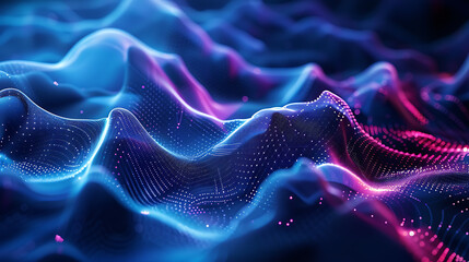 Fototapeta premium A mesmerizing abstract wireframe futuristic dark blue background, featuring dynamic shapes and vibrant colors, perfect for modern design projects and sci-fi concepts