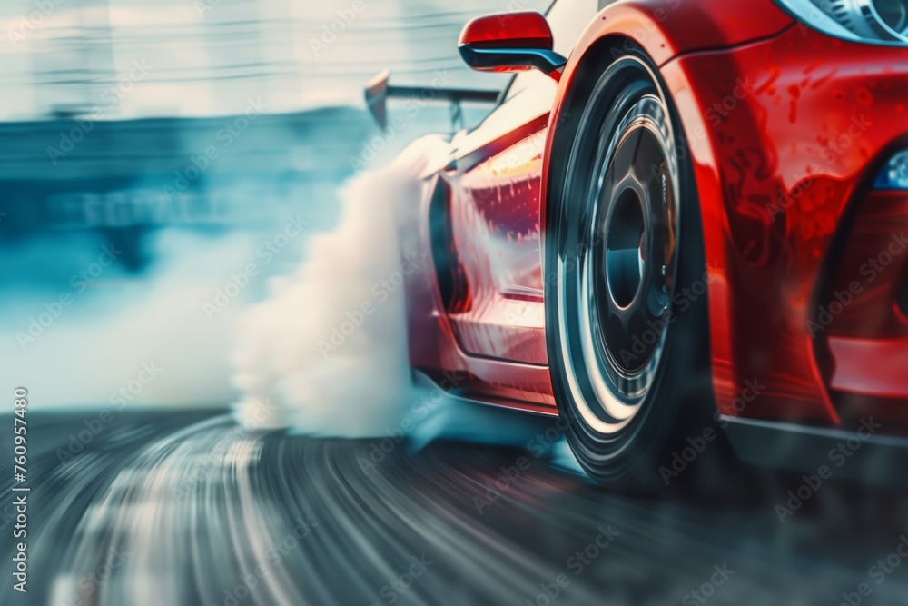 Poster drifting and racing concept. background with selective focus and copy space