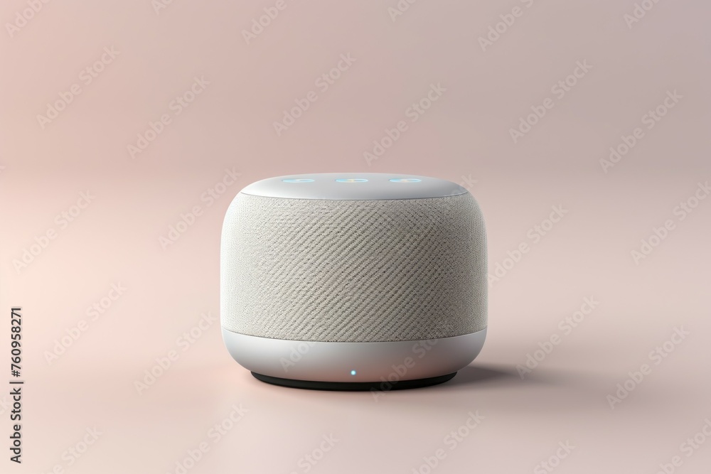 Poster smart speaker. background with selective focus and copy space