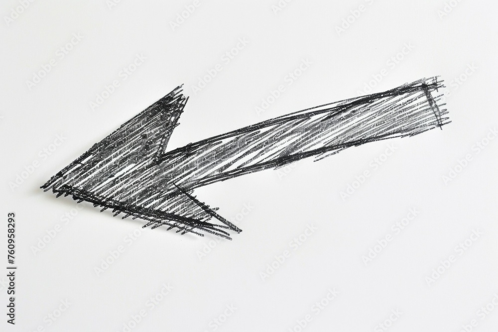 Poster drawn arrow. background with selective focus and copy space