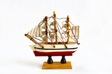 wooden toy boat with sails for children, souvenirs