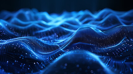 A mesmerizing abstract wireframe futuristic dark blue background, featuring dynamic shapes and vibrant colors, perfect for modern design projects and sci-fi concepts