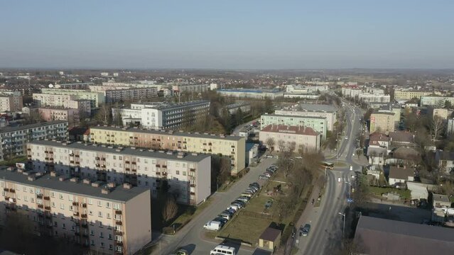 Beautiful Panorama Housing Estate Opoczno Aerial View Poland