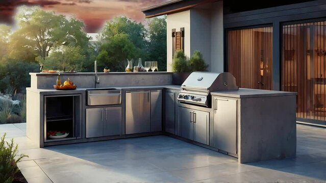 kitchen outdoor interior footage